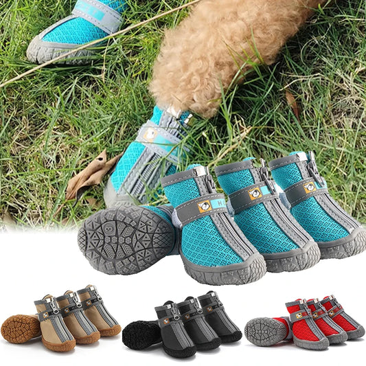 Non-Slip Plush Dog Booties for Winter Adventures