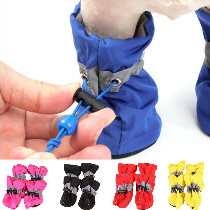 Waterproof Anti-Slip Pet Rain Boots Set