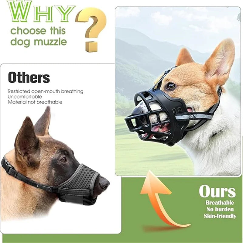 Reflective Breathable Basket Muzzle for Dogs