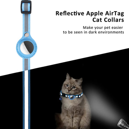 Reflective Cat Collar with AirTag Holder