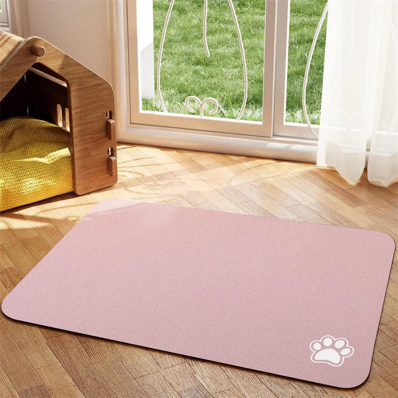 Absorbent Pet Feeding Mat Quick Dry Easy Clean