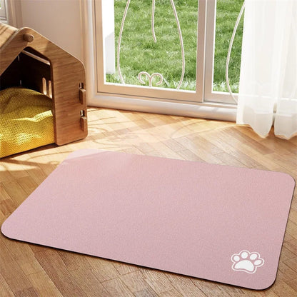 Absorbent Pet Feeding Mat Quick Dry Easy Clean