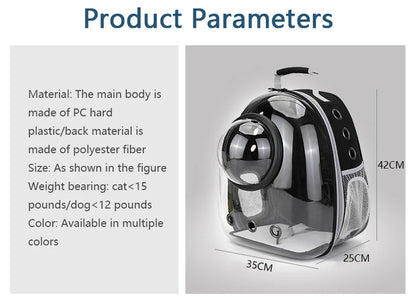 Breathable And Portable Transparent Pet Backpack