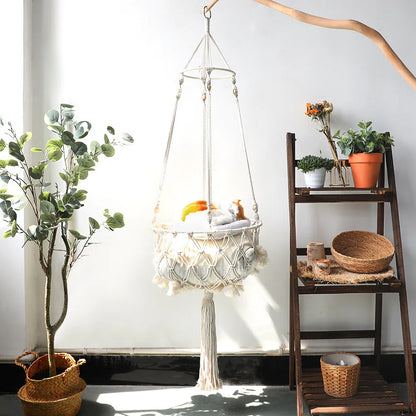 Woven Rope Cat Hammock Swing Bed Cradle