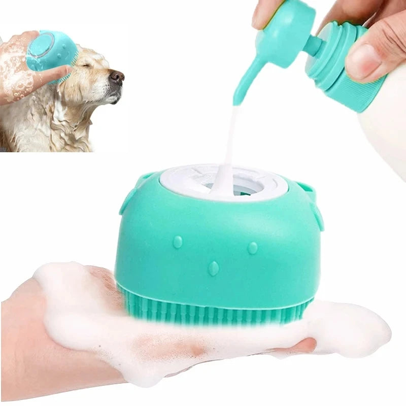 Soft Silicone Pet Bathing Brush and Massager