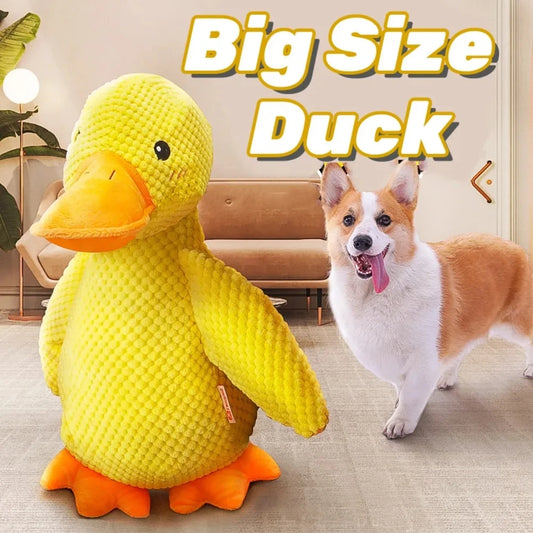 Interactive Plush Duck Chew Toy for Large Pets