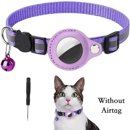 Reflective Cat Collar with AirTag Holder