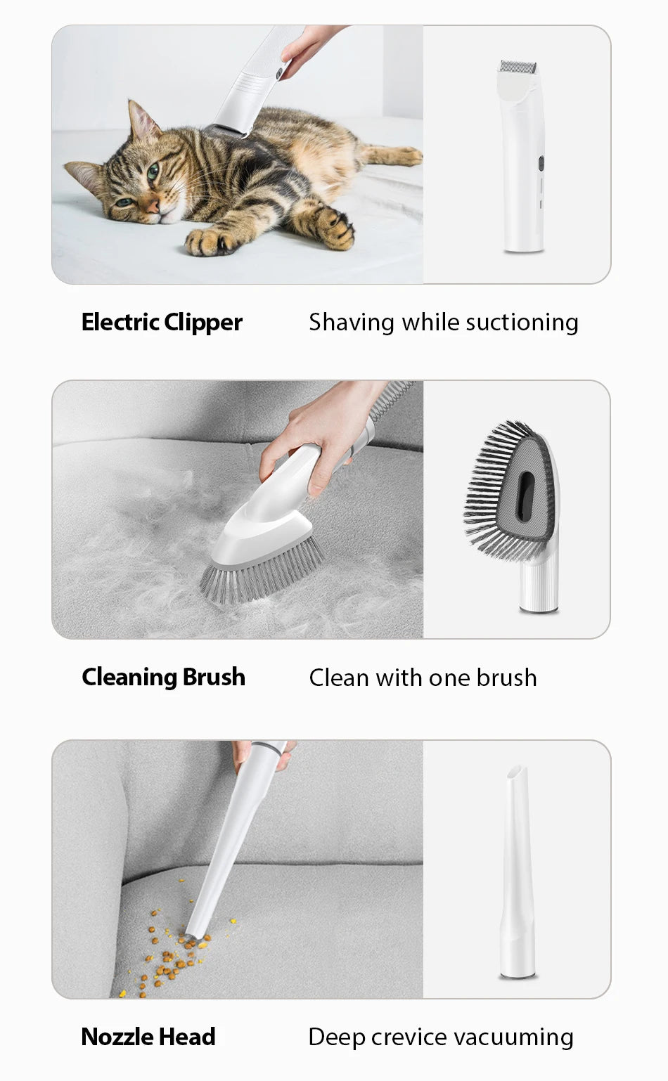 Multifunction Smart Pet Grooming Vacuum Kit 5 IN 1