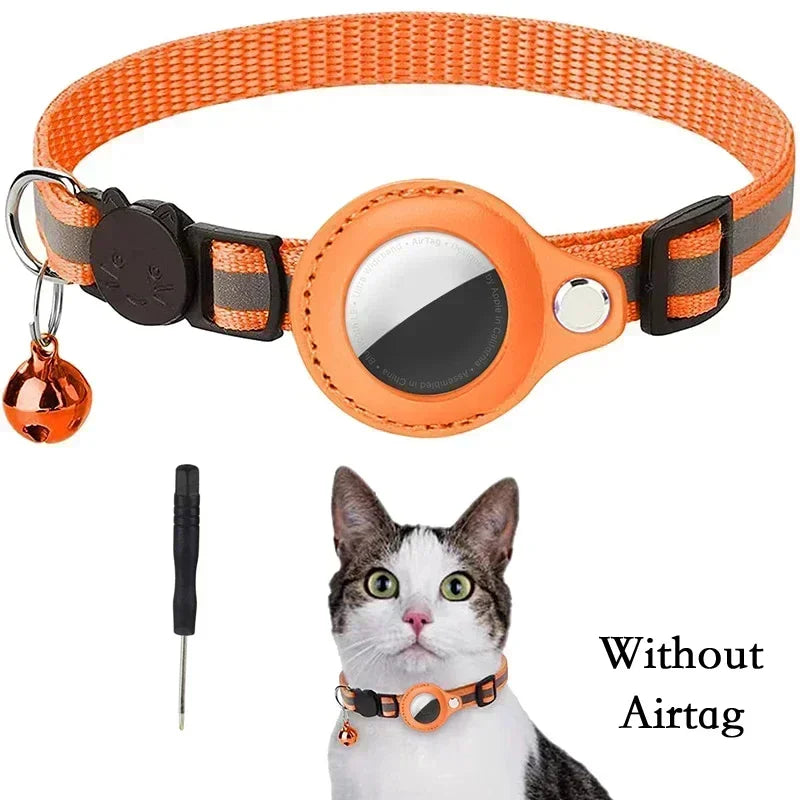 Reflective Cat Collar with AirTag Holder