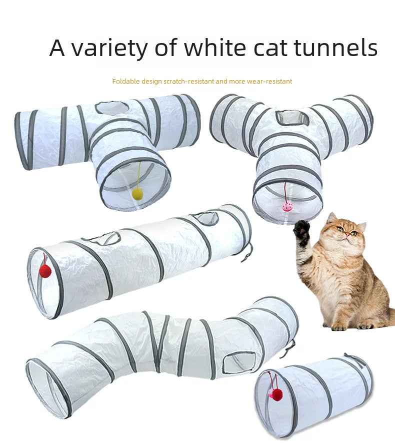 White Cat Tunnel Playground Interactive Toy