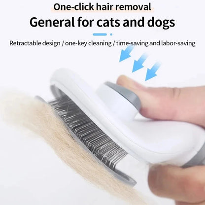 Self Cleaning Pet Hair Removal Slicker Brush