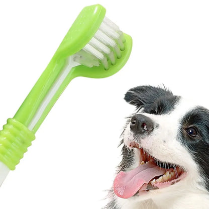 Three-Sided Pet Toothbrush for Fresh Breath