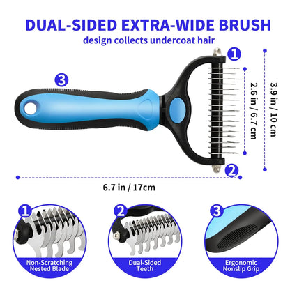 Professional Pet Deshedding Brush and Fur Remover