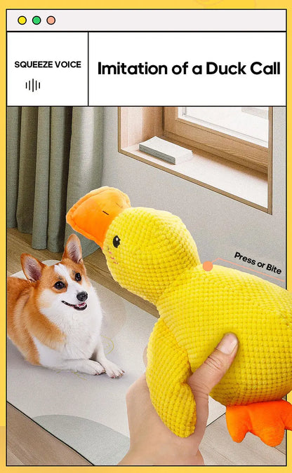 Interactive Plush Duck Chew Toy for Large Pets