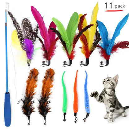 11 Piece Cat Feather Toy Replacement Set