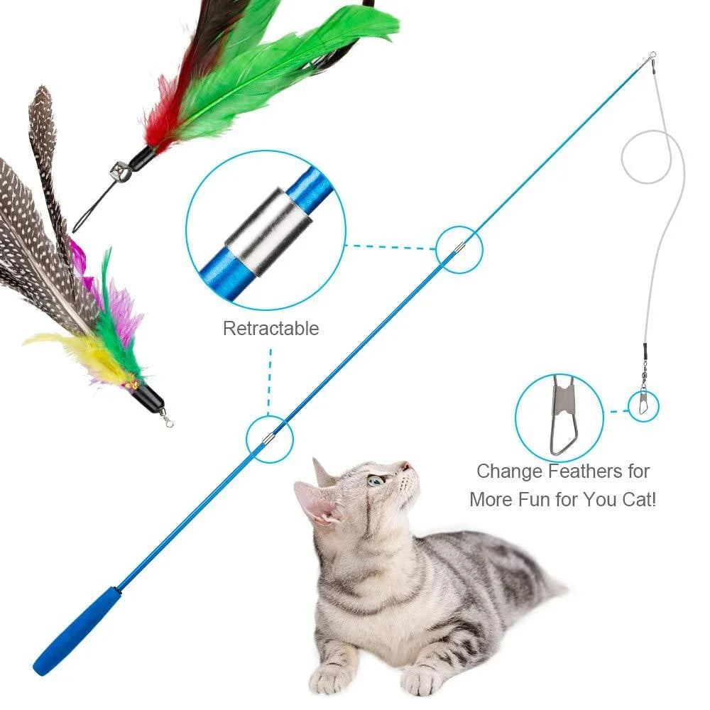 11 Piece Cat Feather Toy Replacement Set