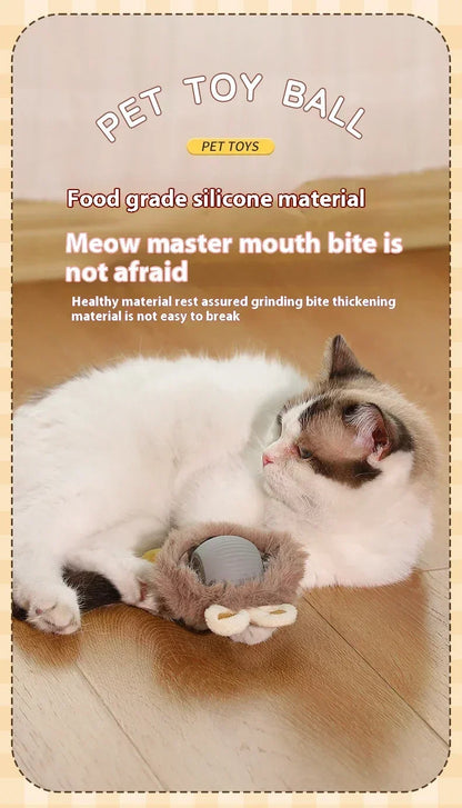 Interactive Motion Activated Plush Cat Toy Ball