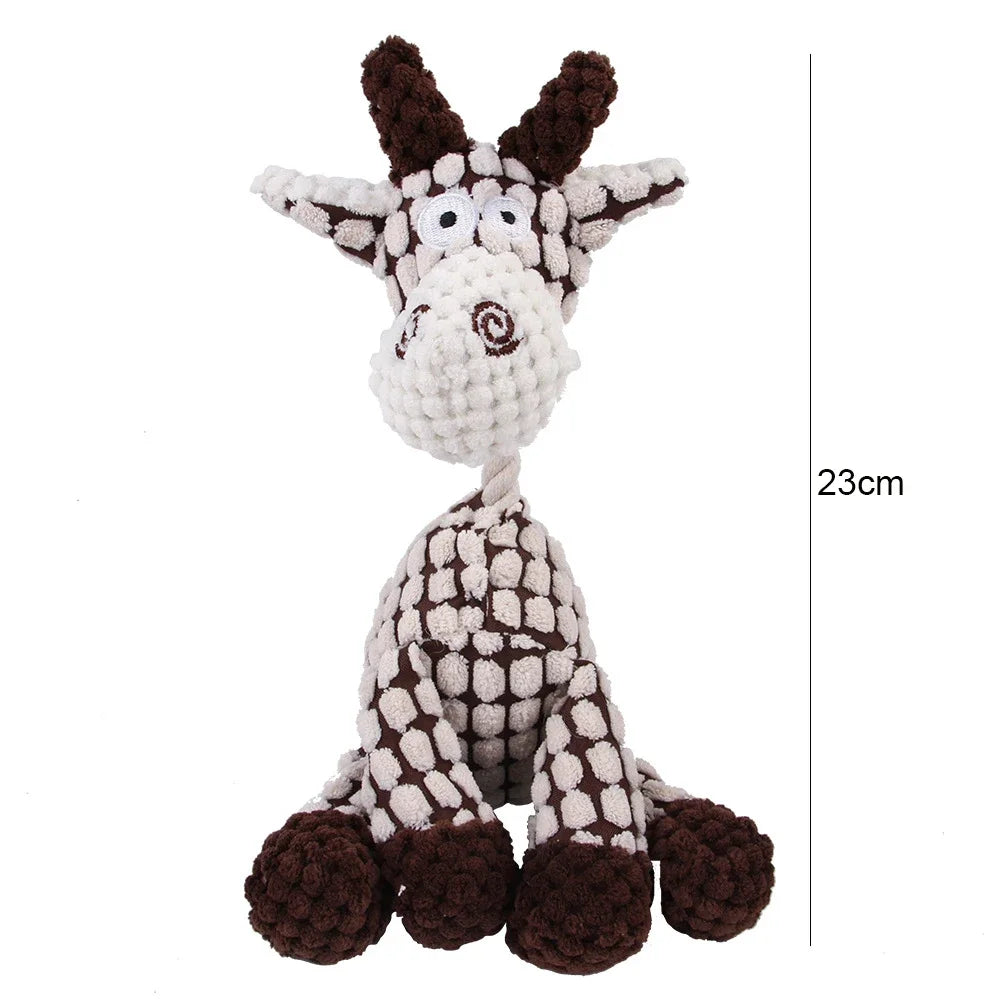 Fun Corduroy Donkey Chew Toy With Squeaker