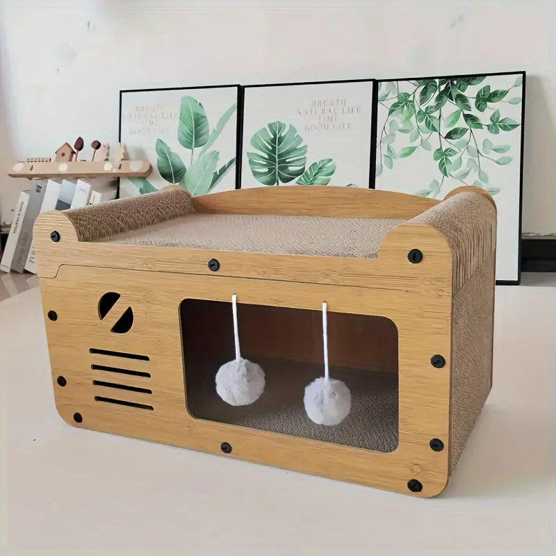Cat Scratch Sofa with Interactive Toys