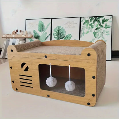 Cat Scratch Sofa with Interactive Toys