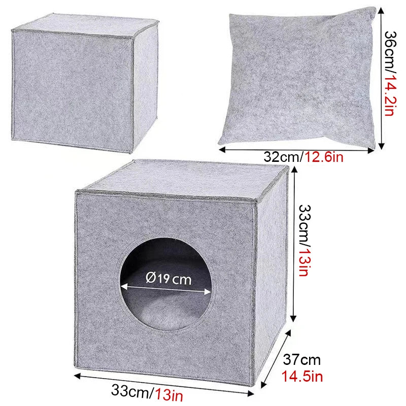 Multi-Functional Washable Felt Pet Bed Nest