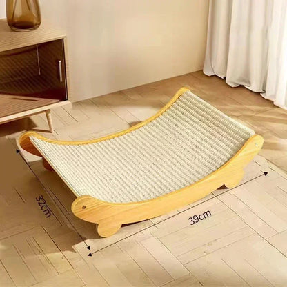 Wooden Multifunction Cat Scratching Pad and Bed