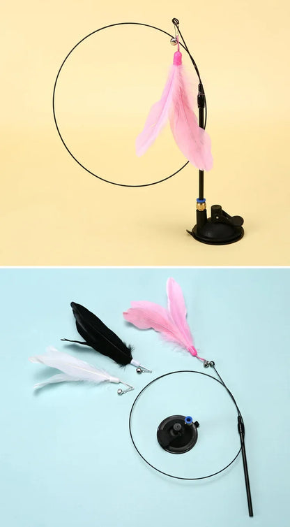 Interactive Feather Teaser Stick With Bell