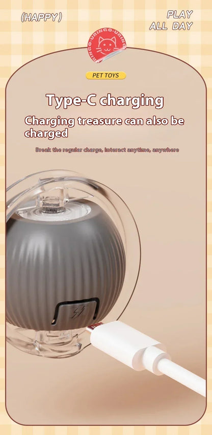 Interactive Motion Activated Plush Cat Toy Ball