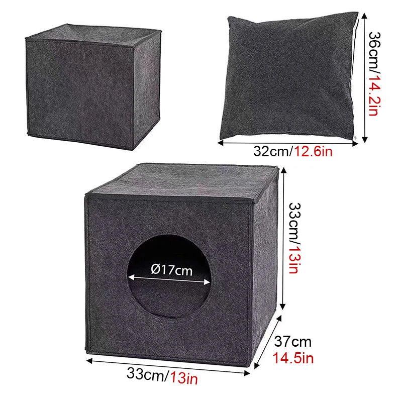 Multi-Functional Washable Felt Pet Bed Nest