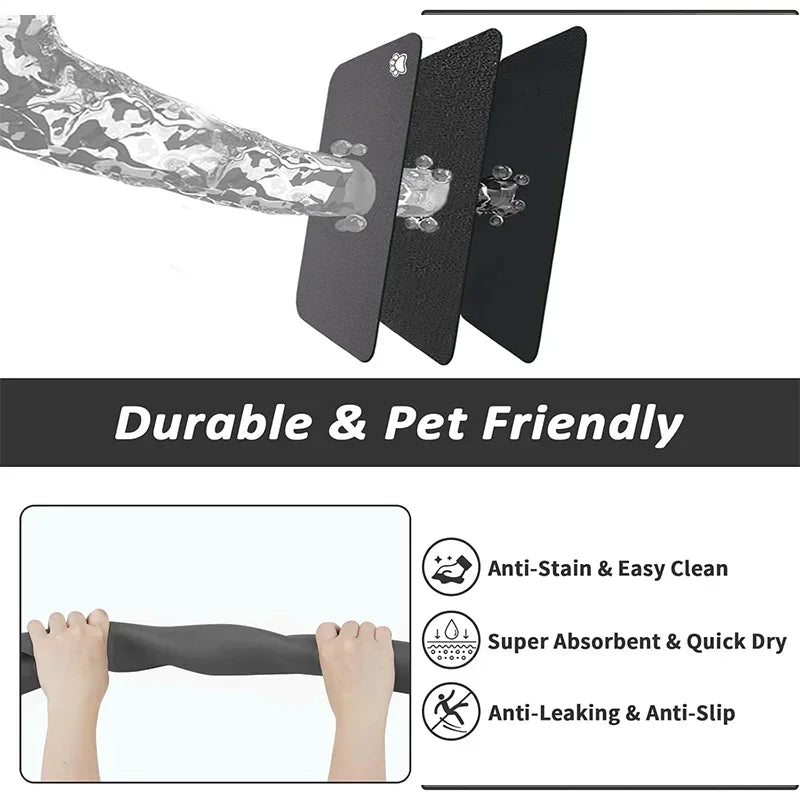 Absorbent Pet Feeding Mat Quick Dry Easy Clean