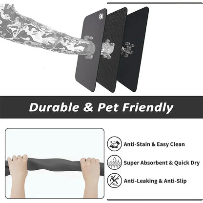 Absorbent Pet Feeding Mat Quick Dry Easy Clean