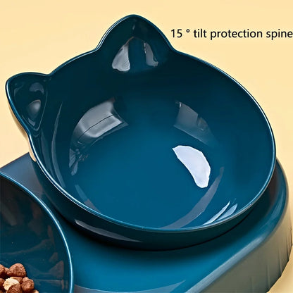 Tilted 3 In 1 Pet Bowl Set With Water Feeder