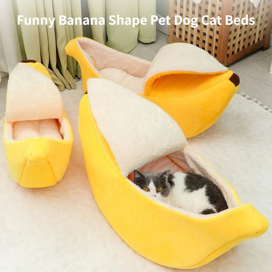 Cute Banana Shaped Cat Bed for Cozy Comfort