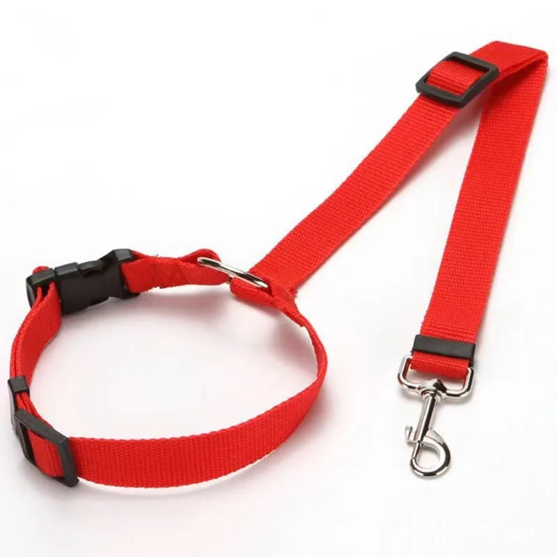 Solid Color Adjustable Two-in-One Pet Safety Belt