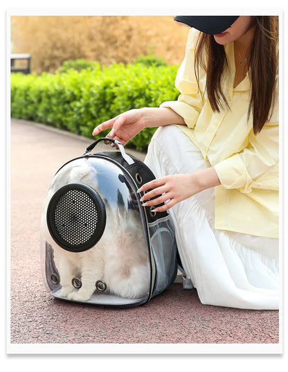 {As seen in Argylle} Space Capsule Pet Backpack-Airline Approved Transparent Carrier [Large Capacity + 360° Ventilation + Dual Handles]