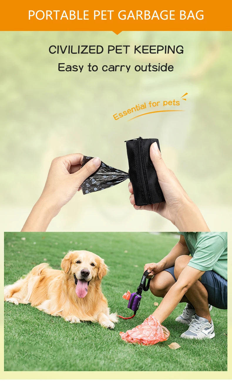 Adjustable Poop Bag Holder with Leash Attachment