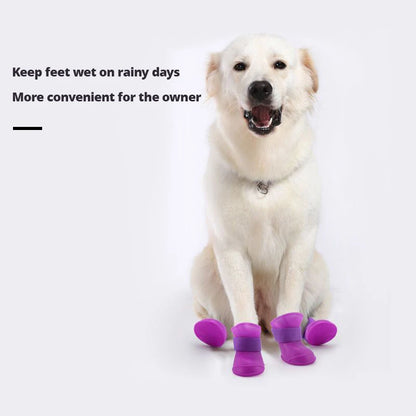 Green and Purple Waterproof Rain Shoes Set