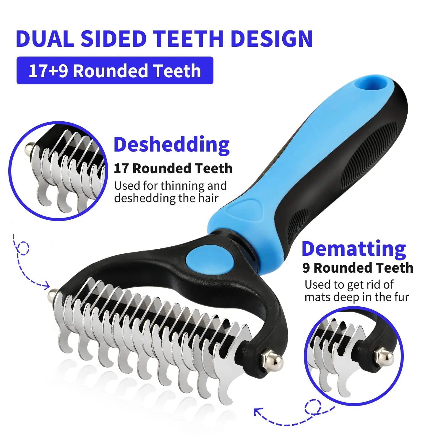 Professional Pet Deshedding Brush and Fur Remover