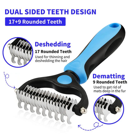 Professional Pet Deshedding Brush and Fur Remover