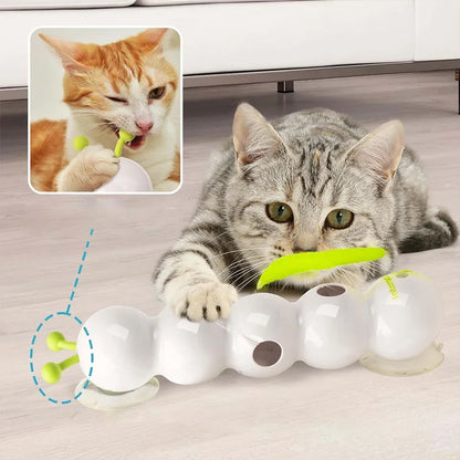 Intelligent Interactive Cat Toy Motion Activated Wack A Worm Post Toy With Tail Automatic Emerging from The Hole Teasing Cat Toy