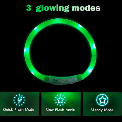 Silicone LED Light Up Collar with Rechargeable Battery