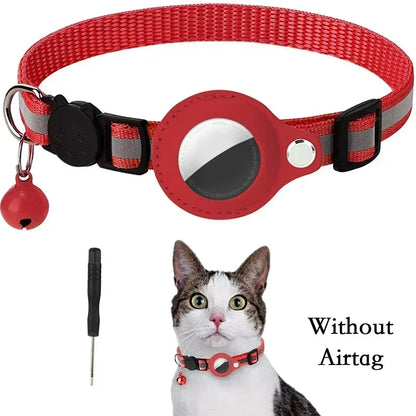 Reflective Cat Collar with AirTag Holder