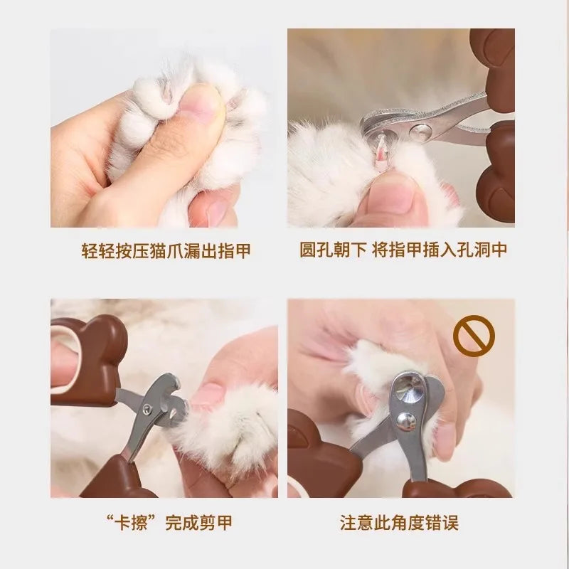 Teddy Bear Design Cat Nail Clippers Set