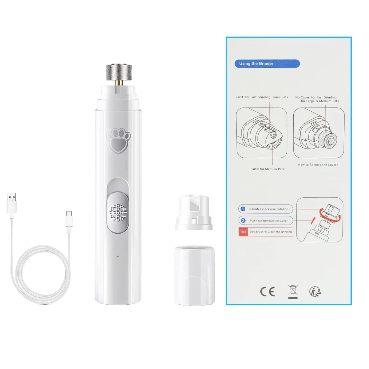 Electric Nail Grinder Rechargeable Painless Trimmer