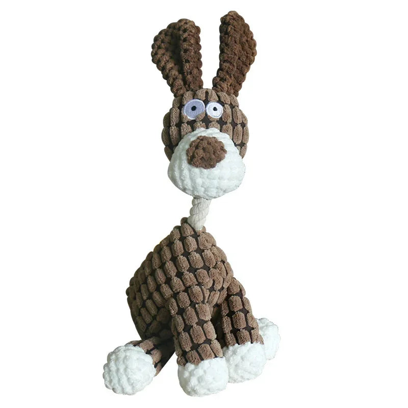 Fun Corduroy Donkey Chew Toy With Squeaker
