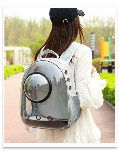 {As seen in Argylle} Space Capsule Pet Backpack-Airline Approved Transparent Carrier [Large Capacity + 360° Ventilation + Dual Handles]