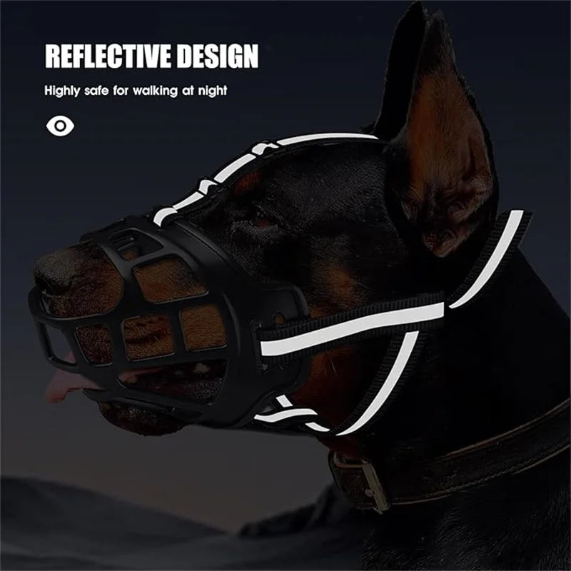 Reflective Breathable Basket Muzzle for Dogs