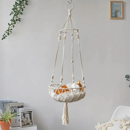 Woven Rope Cat Hammock Swing Bed Cradle