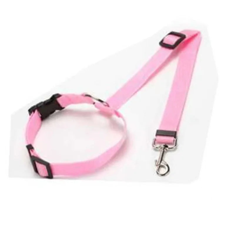 Solid Color Adjustable Two-in-One Pet Safety Belt