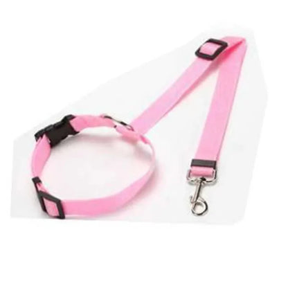 Solid Color Adjustable Two-in-One Pet Safety Belt